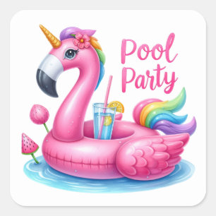 Fun  Summer  Pool Party Stickers