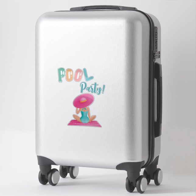 Fun Summer Pool Party Watercolor Sweet 16 (Suitcase)