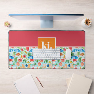 Fun Summer Stylish Monogram Desk Mat