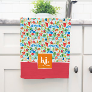 Fun Summer Stylish Monogram Kitchen Towel
