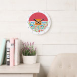 Fun Summer Stylish Monogram Large Clock<br><div class="desc">Add a stylish & trendy look to your home or office with our chic monogram clock. Colourful summer watercolors mixed with bold colour blocking and your monogram. Popping colours to add some cheer. Celebrate the vibrancy of summer with a captivating colour palette. These lively and enchanting hues blend harmoniously, evoking...</div>