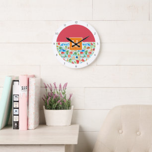 Fun Summer Stylish Monogram Large Clock