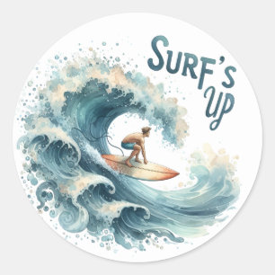 Fun Summer Surfs Up Stickers