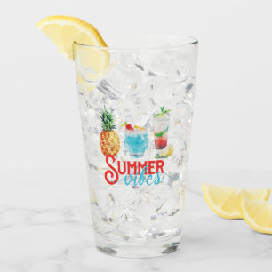Fun Summer Vibes Colourful Watercolor Cocktails Glass