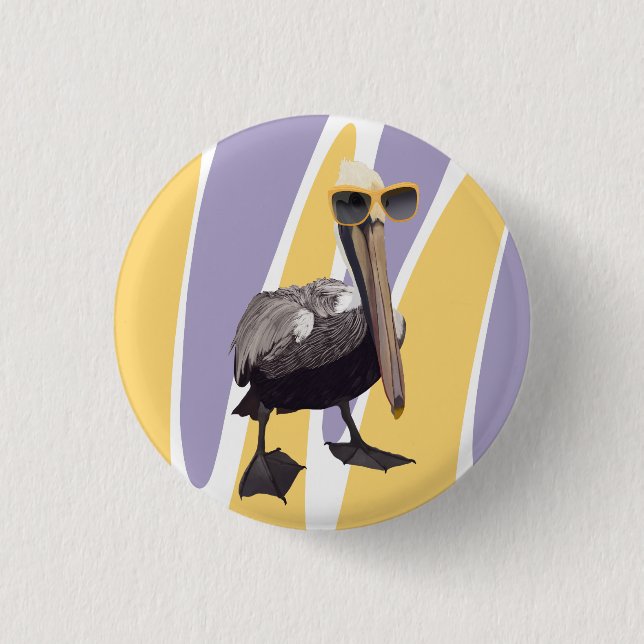 Fun Summer Vibes Pelican Bird 3 Cm Round Badge (Front)