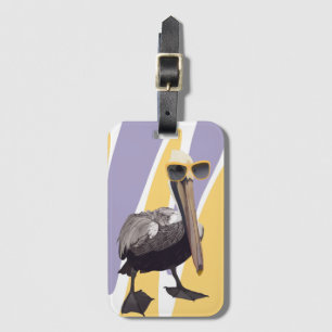 Fun Summer Vibes Pelican Bird Luggage Tag