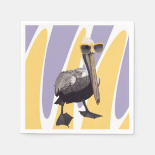 Fun Summer Vibes Pelican Bird Napkin