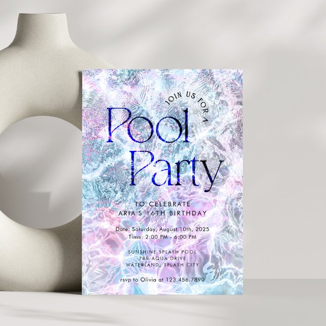 Fun Summer Water Pool Party Birthday Invitation (Creator Uploaded)