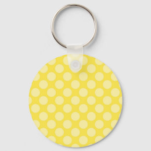 Fun Summer Yellow Polka Dots on Yellow Gifts Key Ring