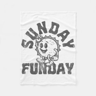 Fun Sunday Footll Funday Cute Vintage Sun Fleece Blanket