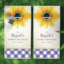 Fun Sunflower and Purple Gingham Family