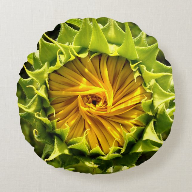 Fun Sunflower photo Round Cushion (Front)