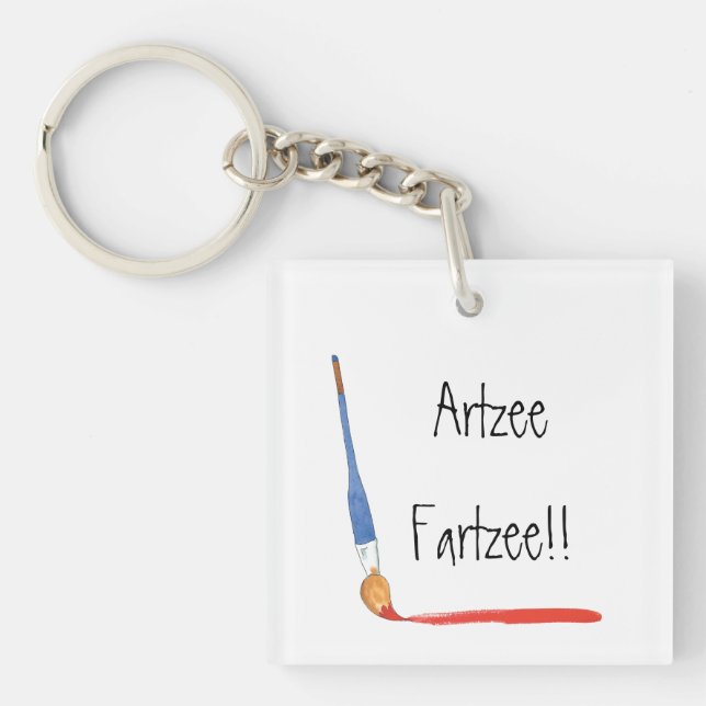 Fun Super Cute Artzee Fartzee Acrylic Key Ring (Front)
