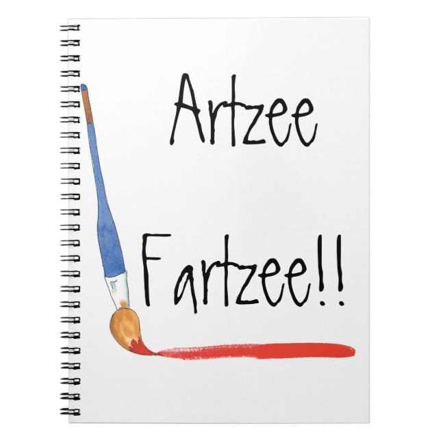 Fun Super Cute Artzee Fartzee Spiral Notebook (Front)