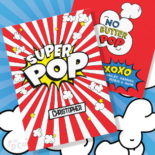 Fun SUPER POP! No Butter Pop! Corny, Popcorn Pun   Holiday Card