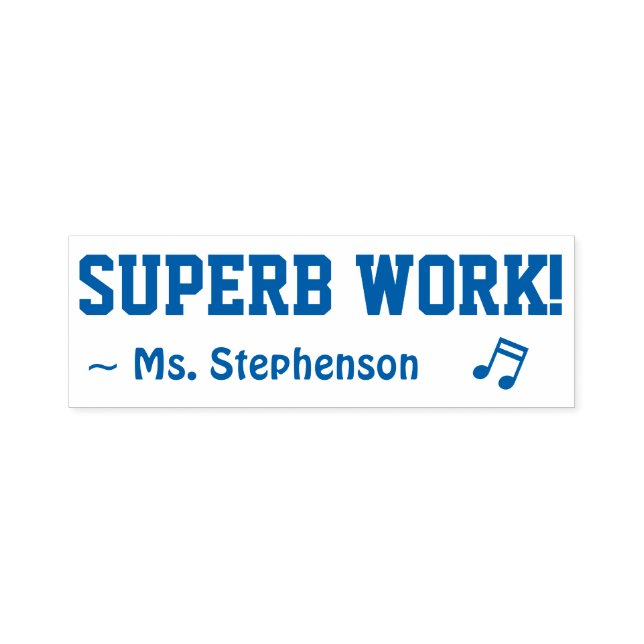 Fun "SUPERB WORK!" Acknowledgement Rubber Stamp (Design)