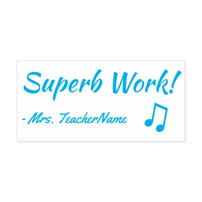 Fun "Superb Work!" + Tutor's Name Rubber Stamp (Design)