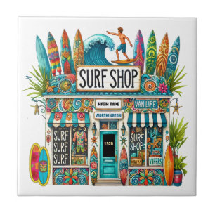 Fun Surf Shop Ceramic Tile