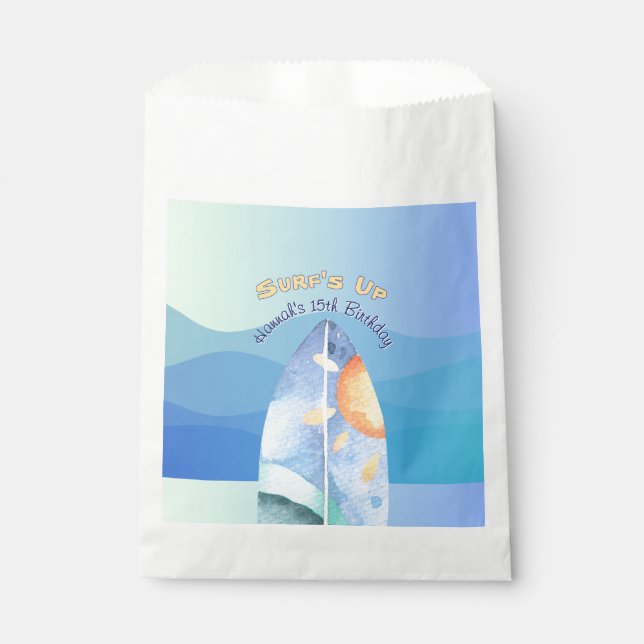 Fun Surf's Up Birthday  Favour Bag (Front)