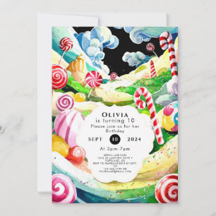 Fun Sweet Candyland Birthday Invitation