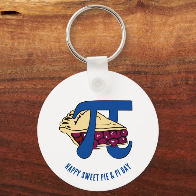 Fun Sweet Cherry Pie HAPPY PI DAY  Key Ring (Front)