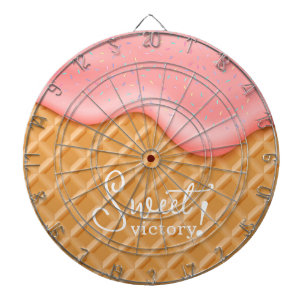Fun Sweet Victory Ice Cream Cone Sprinkles Pink Dartboard