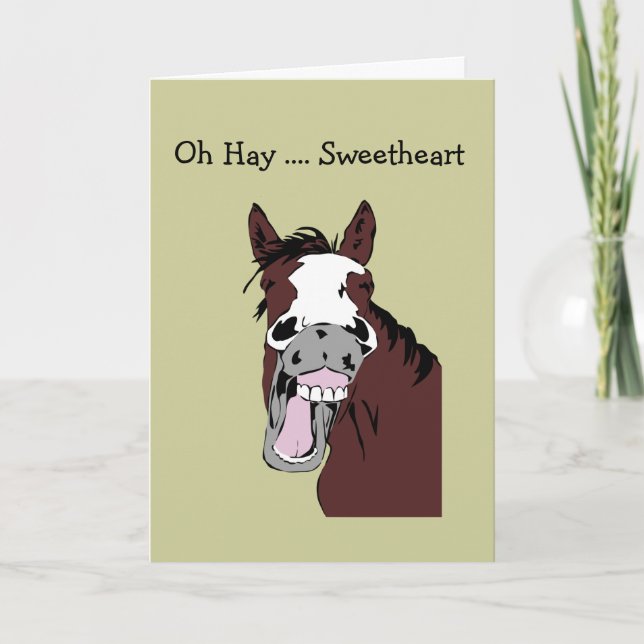 Fun Sweetheart Birthday Great Day to Horse Around Card (Front)