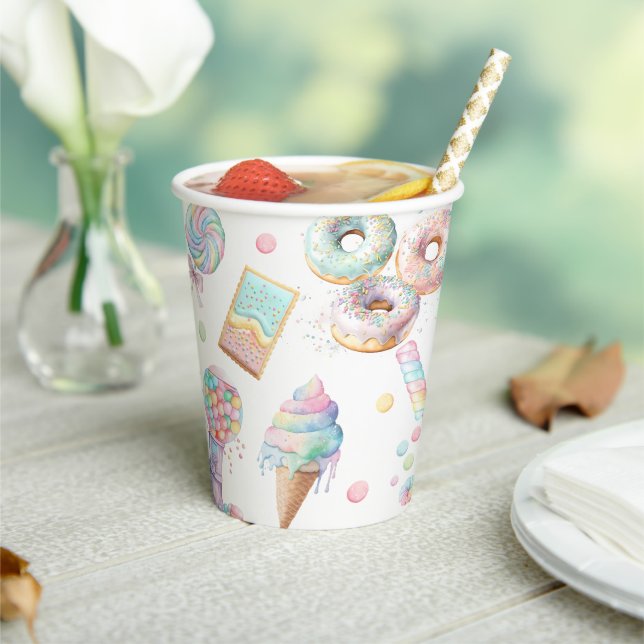 Fun Sweets Candy Ice Cream Pastel Birthday Paper Cups (Insitu)