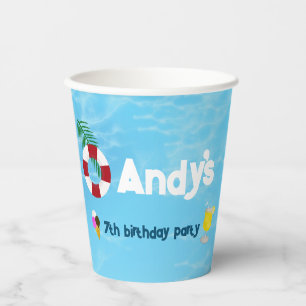 Fun Swimming Birthday Pool Party Paper Cups