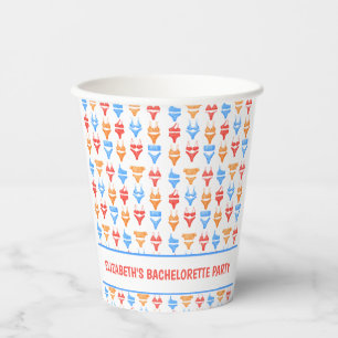 Fun Swimsuit Pool Party Personalised Bachelorette Paper Cups