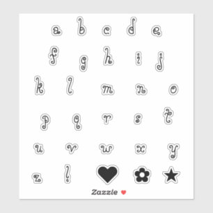 Fun Swirly Black Font Alphabet Initial Letters