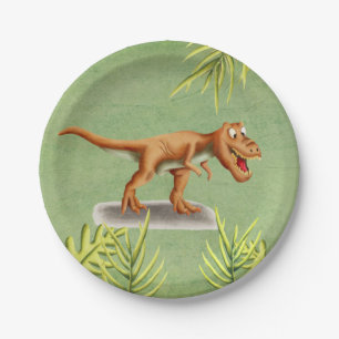 Fun T-Rex Children Party Paper Plate