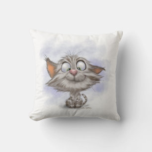 Fun Tabby Kitten Cartoon Cushion
