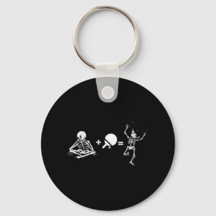 Fun table tennis saying skeleton and table tennis key ring