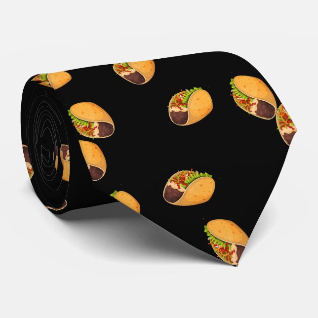 Fun Taco Lover Mexican Food Tie (Rolled)