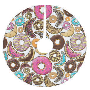 Fun Tasty Doughnuts Design Brushed Polyester Tree Skirt