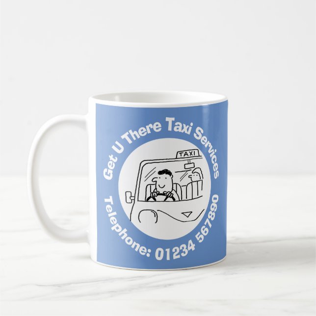 Fun Taxi Driver for Taxi Company Business. Coffee Mug (Left)