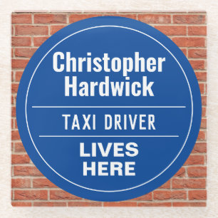Fun Taxi Driver Wall Plaque Style Glass Coaster