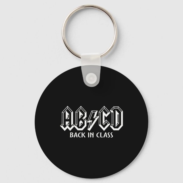 Fun Teacher ABCD Rocks Back To School Back In Clas Key Ring (Front)