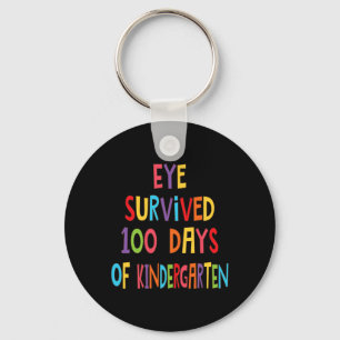 Fun Teacher Eye Survived 100 Days Of Kindergarten Key Ring