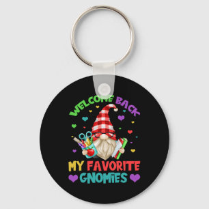 Fun Teacher Gnome Tee - Cute Welcome Back To Schoo Key Ring