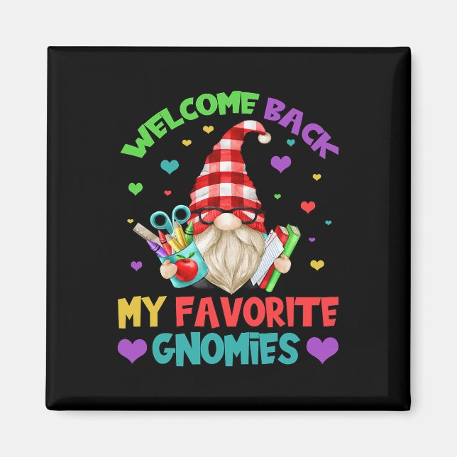 Fun Teacher Gnome Tee - Cute Welcome Back To Schoo Magnet (Front)
