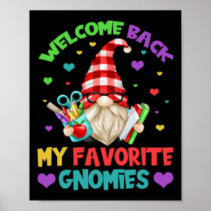Fun Teacher Gnome Tee - Cute Welcome Back To Schoo Poster
