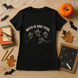 Fun Teacher Halloween Math Is Bootiful Ghost Math  T-Shirt