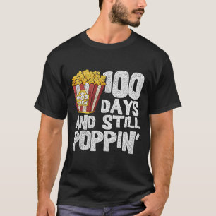 Fun Teacher School Student Popcorn 100 Days Of Sch T-Shirt