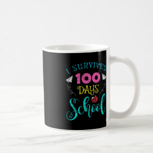 Fun Teacher Student Kids I Survived 100 Days Of Sc Coffee Mug