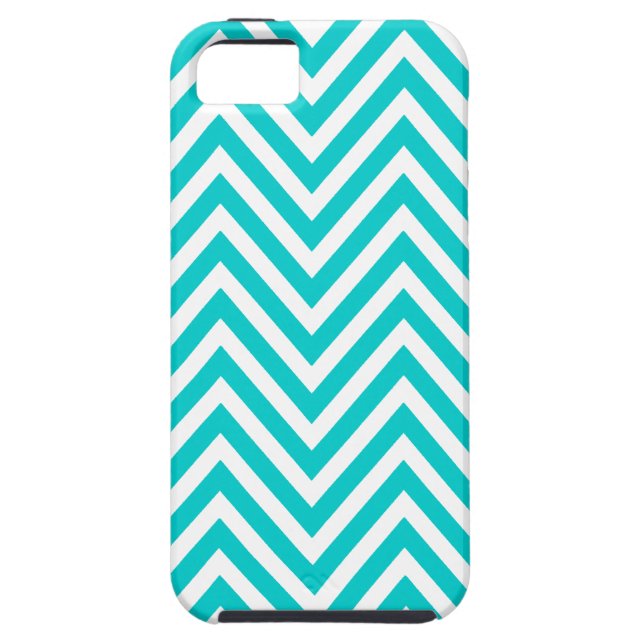 FUN TEAL BLUE CHEVRON PATTERN Case-Mate iPhone CASE (Back)