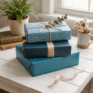 Fun Teal Blue Green White Abstract Zigzag Stripes Wrapping Paper Sheet