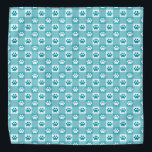 Fun Teal Gingham with Paw Prints Bandana<br><div class="desc">Purchase it for yourself or pamper your pet with this cute and fun teal gingham with paws patterned bandanna!</div>