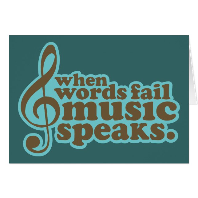 Fun Teal Music Speaks Musician Gift (Front Horizontal)